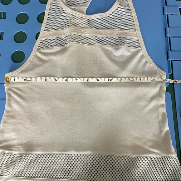 Alo Yoga Ella Mesh-Panel Sport Tank, Vapor Gray S - Picture 9 of 9